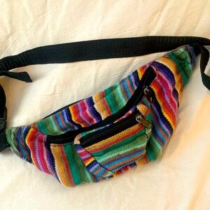 Multicolor Striped Fanny Pack Waist Bag